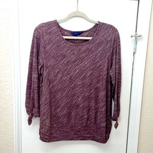 Apt. 9 Mauve Tie Sleeve Knit Top Size M